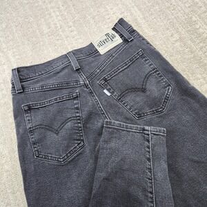 Levis Silvertab Mom Jeans Women 27x27 Relaxed Taper High Rise Black Denim